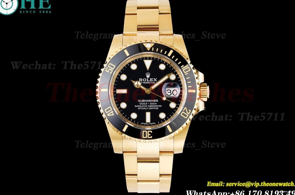 Black YG Clean 40mm Dot YG 116618LN VS3135 Submariner 0112